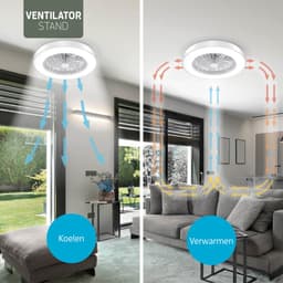 Varin® Plafondventilator met verlichting - Wit - Tuya Wifi - LED 30W RGBW - Ø 50cm - Super stil - Afstandsbediening - Smart lamp - Plafondlamp - Plafonniere - Plafondlampen - Plafond lamp - Verlichting kinderkamer slaapkamer woonkamer - Ventilator — thumbnail 3