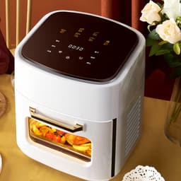 Slimme Airfryer Oven - Heteluchtfriteuse - Gezond Bakken - Olievrije Bereiding - 15 Liter Capaciteit - Zwart — thumbnail 5