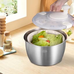 Salade Droger - Groente centrifuge - Salade bereiden - Roestvrij staal - 198 x 22 cm — thumbnail 2