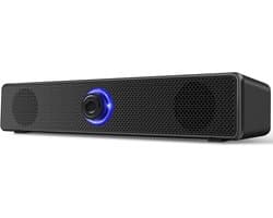 Bedrade stereo luidsprekers met USB-A voeding en 3,5mm AUX plug - zonder Bluetooth - helder geluid voor dagelijks gebruik met desktop - laptop en PC