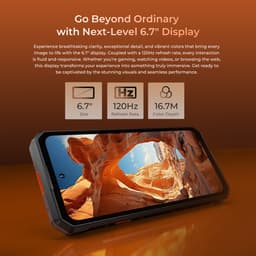 OUKITEL WP58 Pro Robuuste Smartphone 5G - 6,7 inch 120 Hz- 24GB RAM - 256GB ROM - 10000mAh 33W - IP68/IP69K Outdoor Telefoon - 64MP AI-camera - Double SIM - NFC GPS - Zwart — thumbnail 4