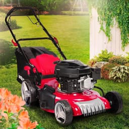 Benzine grasmaaier met aandrijving - 3,5kW tot 5,2kW vermogen - 46-51cm maaibreedte - 30-80mm maaihoogte - 60L opvangzak - TUV gekeurd — thumbnail 1