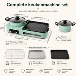 Celestul 3-In-1 Multikookmachine - Elektrische Grill - Hete Pot - Rookloze Barbecue - Tafelgrill - Grillplaat - Koken - Zwart — thumbnail 2