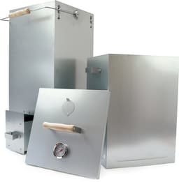 Eurocatch Telescopische Rookoven Vierkant 101 cm - Verzinkt Metalen Rookkast - Smoker voor Buiten met Thermometer en 10 Rookhaken - Extra Rookmot — thumbnail 3