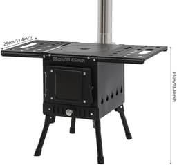 LUMÉ STORE Camping Houtkachel - Tuinhaard - Barbecue - Kachel - Opvouwbaar - Verstelbaar - Grillen & Koken - Draagbaar - Zwart — thumbnail 5