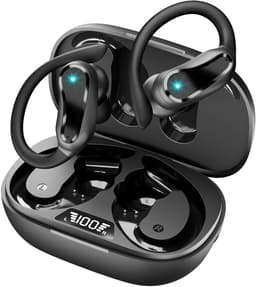 Bluetooth 5.3 sportoordopjes - 48 uur lang meeslepende bas in-ear hoofdtelefoon - met HD-microfoon - IP7 waterdichte draadloze oortelefoon - 500 mAh oplaadcase met hoge capaciteit - LED-display - ENC ruisonderdrukkende oordopjes voor hardlopers — thumbnail 1