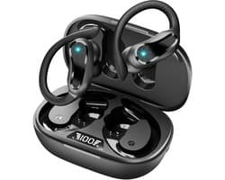Bluetooth 5.3 sportoordopjes - 48 uur lang meeslepende bas in-ear hoofdtelefoon - met HD-microfoon - IP7 waterdichte draadloze oortelefoon - 500 mAh oplaadcase met hoge capaciteit - LED-display - ENC ruisonderdrukkende oordopjes voor hardlopers