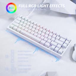 ATTACK SHARK X68 HE - Rapid Trigger - Hall Effect - 8000Hz - 0.01mm RT - Magnetisch Gaming Toetsenbord - RGB - 60% - QWERTY - Wired - Wit — thumbnail 2
