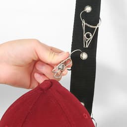 Nylon Hoedhouder voor Muurmontage met 4 Adhesieve Haken voor Baseball Caps en Zonnehoeden - Zwart — thumbnail 3