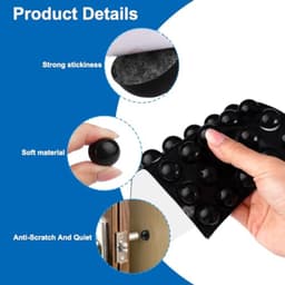 50 Stuks Rubberen Voetjes Zelfklevend – 18 mm Halfronde Siliconen Bumper Pads voor Luidsprekers, Meubels, Elektronica en Glazen Tafelbladen — thumbnail 5