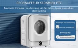 Wäschetrockner 3,0 kg – 830 W – 62 dB – 5 programma's – wandmontage – compact – voor wasruimtes – 49,5x43,5x59,5 cm – 1 st – wit — thumbnail 11
