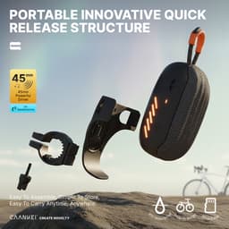 Ryoudavell - Bluetooth Speaker - Draadloze Compacte Fiets Speaker - Met Snap-Fit Fietshouder - IPX7 Waterproof - Windruis Onderdrukking - RGB Verlichting - TF-Kaart - Zwart — thumbnail 3