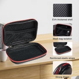 Beschermhoes voor externe harde schijf 11 cm x 8 cm x 4 cm - Draagbare externe SSD reistas organizer zwart — thumbnail 2