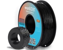 TPU filament - Flexibel printmateriaal - Duurzame 3D prints - 95A Shore hardheid - 175 mm 1 kg - Zwart