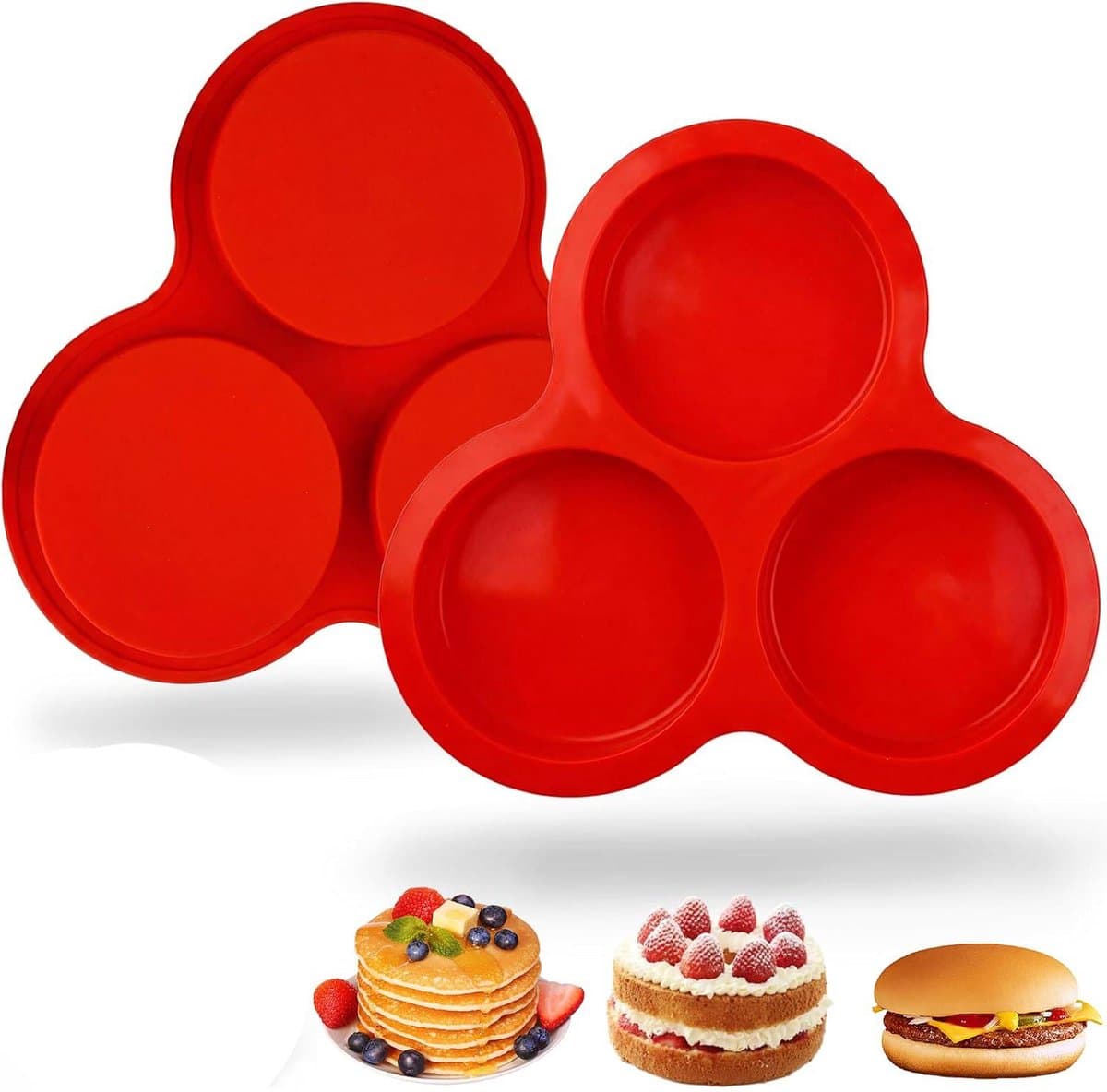 Eiervormen voor de airfryer (2 stuks) - Ronde eiervormen, mini ronde muffinvormen, siliconen bakvormen. Geschikt voor het maken van eieren, ontbijtsandwiches, cupcakes, muffins, hamburgers, pannenkoeken, taarten en Italiaanse gebakken eieren. — afbeelding 1