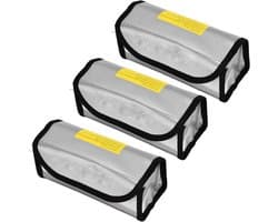 Lipo Batterij Opslagdoos - Vuurvaste Veiligheidszak voor Lipo Batterijen, 3-Pack, Explosiebestendige Bescherming en Opslag
