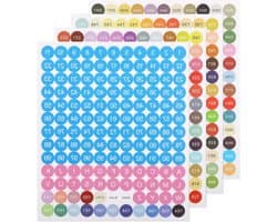 Kleurrijke Zelfklevende Nummerstickers voor DIY Diamantschilderkunst, 4 Vel met 447 Stuks voor Opbergdozen