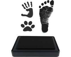 Set voor hand- en voetafdrukken – Herbruikbaar inktkussen – Afdrukset voor huisdieren – Afdrukset voor baby's – Inktkussen voor kinderen – Inktkussen voor vinger- en voetafdrukken – Inkt voor hand- en voetafdrukken – Voetafdruk – Inktkussen – 9x6x2cm