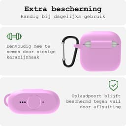 Case - Geschikt voor Apple AirPods 4 - Siliconen Hoes met Clip - Silicone Hoesje Cover - Flamingo — thumbnail 5