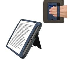 kwmobile flip cover voor e-reader - geschikt voor Pocketbook Era / Era Color - Van imitatieleer en -suède - In donkerblauw / donkergrijs