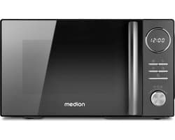MEDION 3-in-1 magnetron met grill- en heteluchtfunctie (23 liter, 900 watt, 1.000 watt grill, 1.680 watt hetelucht, 10 automatische programma's, ontdooifunctie, display, MD11493) zwart