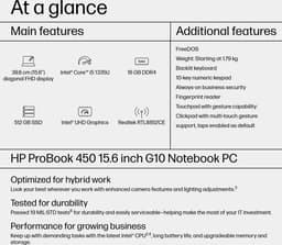 HP Probook 450 G10 - zakelijke laptop - 15.6 FHD - i5-1335U - 16GB - 512GB - Keyboard verlichting - FreeDOS — thumbnail 4