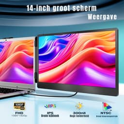 SAVI® Professionele Portable Monitor Pro 2024 - Full HD - 13” / 16,5” Tri-Screen - Laptop Scherm Uitbreider - Zwart - ‎36cm x 21cm x 4cm — thumbnail 8