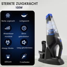 AG Kruimeldief Draadloos - Handstofzuiger - Kruimelzuiger - Stil & Krachtig 100W - Auto & Huis - LED - Opzetstukken - Extra HEPA Filter - Compact - Huisdieren — thumbnail 2