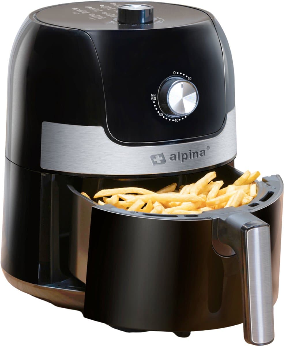 alpina Airfryer 3.5L - Heteluchtfriteuse 1-4 Personen - Air Fryer met Timer Functie - Instelbare Temperatuur 80 tot 200 Graden - Heteluchtoven 1400W — afbeelding 1