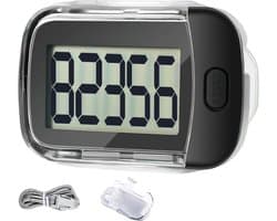 Stappenteller Broekzak met Clip en Draagkoord - Activity Tracker - 3D Sensor - Stappen Tellen - Zwart