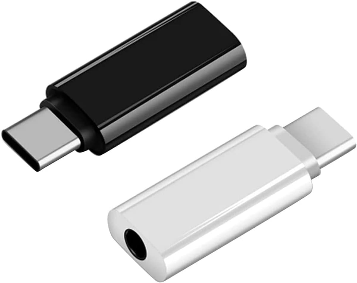 Killogood USB-C naar 3,5 mm audio adapter – 2 stuks Type C koptelefoon zwart ,wit — afbeelding 1