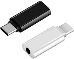 Killogood USB-C naar 3,5 mm audio adapter – 2 stuks Type C koptelefoon zwart ,wit