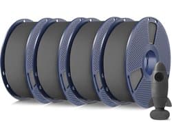 Matte PLA 3D Printer Filament 1.75mm Grijs, 4 x 1 kg Set, 1.75 mm