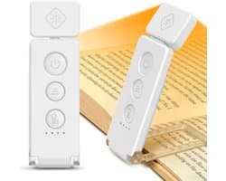 Oplaadbare Boeklamp met 5 Kleuren en 5 Helderheidsniveaus - Clip-On Leeslamp voor Boeken in Bed