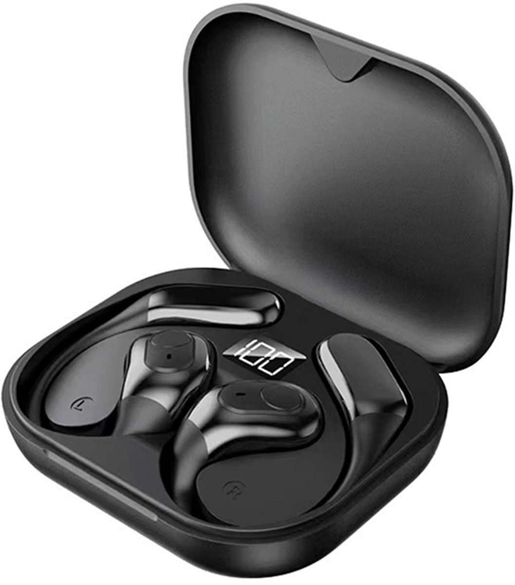 NAXSIR Over-Ear-hoofdtelefoon, draadloze hoofdtelefoon, lange batterijduur, digitaal display, zwart — afbeelding 1
