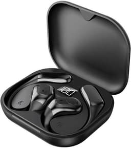 NAXSIR Over-Ear-hoofdtelefoon, draadloze hoofdtelefoon, lange batterijduur, digitaal display, zwart — thumbnail 1