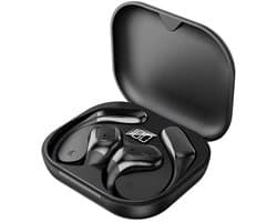 NAXSIR Over-Ear-hoofdtelefoon, draadloze hoofdtelefoon, lange batterijduur, digitaal display, zwart