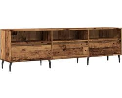 Tv-meubel 150 cm Breed Kast voor Televisie - Media- en Hifi-kast in Oud Houtkleur