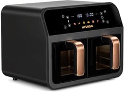 Hyundai Electronics - Digitale Airfryer Duo - Hetelucht friteuse - 6.2 Liter - Met dubbele mand en doorkijkvensters - Zwart met roségoud — thumbnail 8