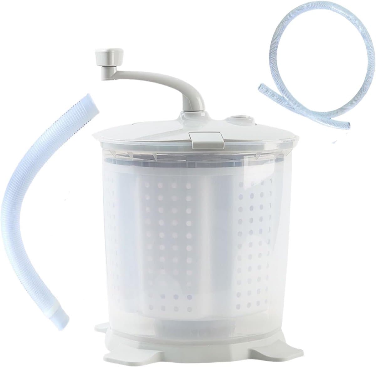 Draagbare Wasmachine - Mini Wasser - Snel Wassen - Hand Crank Bediening - 35x36x39 cm - Wit — afbeelding 1