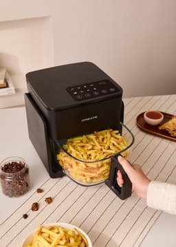 Heteluchtfriteuse Glas 4.2L Zwart voor Gezond Frituren 1300W — thumbnail 3