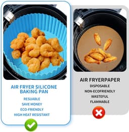 Set van 6 Herbruikbare Siliconen Bakmatten voor Luchtfriteuse — thumbnail 7
