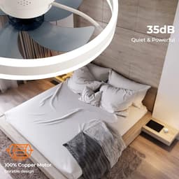 D&A Ventilator - Plafondventilator - Slaapkamer Lamp - Plafondventilator Met Verlichting - Slaapkamer Decoratie - Led Lamp - Wit — thumbnail 3