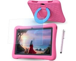 Kindertablet 10 inch – Tablet Kids – 96 GB - Tablet Kinderen – Kindertablet vanaf 3 jaar – 6000mAh - Ouderlijk Toezicht – Android 15 – Roze – 2026 Model - WiseQ