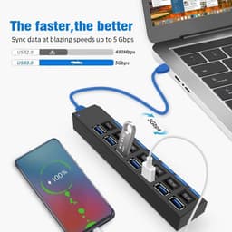 7-Poorts USB 3.0 Hub met 1 TB Externe Opslag — thumbnail 5