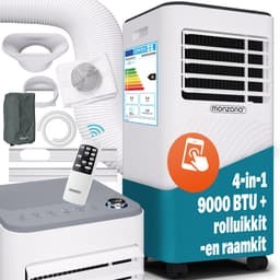 Monzana Mobiele Airco 9000BTU - 4in1 Kit Rolluik 25-30m² met App - Wit — thumbnail 1