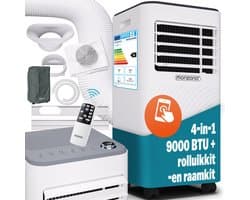 Monzana Mobiele Airco 9000BTU - 4in1 Kit Rolluik 25-30m² met App - Wit