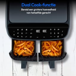 MEDION P20 XXL Heißluftfritteuse mit 2 Kammern (8,7 Liter, Airfryer, 2.600 Watt, Doppelkammer, 10 Automatikprogramme, 2 Schubladen, Sichtfenster, Dualer Airfryer, ILAG PFAS-frei, MD11760) matt grau — thumbnail 8