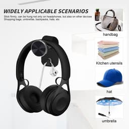 Hoofdtelefoon Houder - Gaming Hoofdtelefoon Stand - Kabelhouders - Zelfklevend voor Gaming Hoofdtelefoons - Buiten gebruik voor kabelbeheer - Stijlvolle accessoires — thumbnail 3