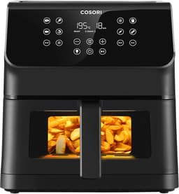 Airfryer met Venster - Friteuse zonder Olie - Gezond Koken - Grote Capaciteit 6.2L - 37x32x30 cm - Zwart — thumbnail 1